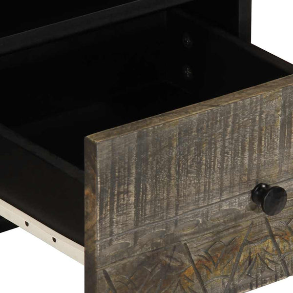 TV-Schrank Hellgrau Mango Massivholz 70 cm