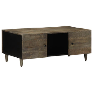 Couchtisch Hellgrau Mango Massivholz 100x54 cm