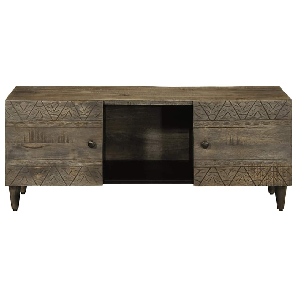 Couchtisch Hellgrau Mango Massivholz 100x54 cm
