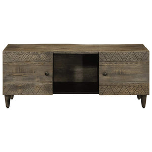 Couchtisch Hellgrau Mango Massivholz 100x54 cm
