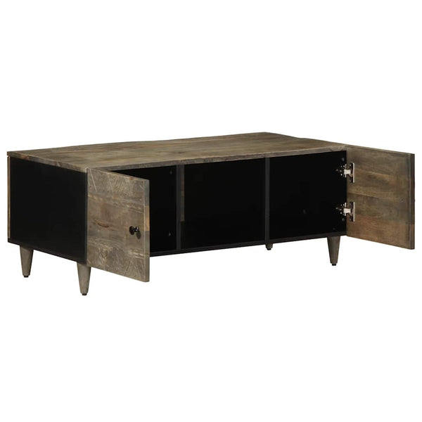 Couchtisch Hellgrau Mango Massivholz 100x54 cm