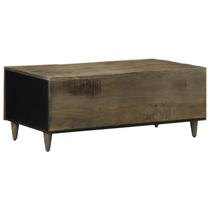 Couchtisch Hellgrau Mango Massivholz 100x54 cm