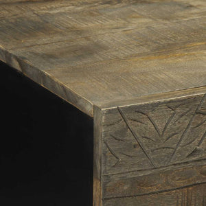 Couchtisch Hellgrau Mango Massivholz 100x54 cm