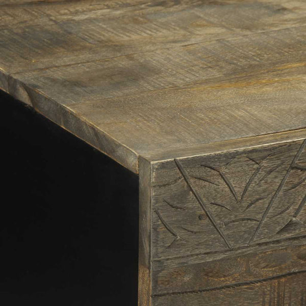 Couchtisch Hellgrau Mango Massivholz 100x54 cm