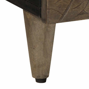 Couchtisch Hellgrau Mango Massivholz 100x54 cm