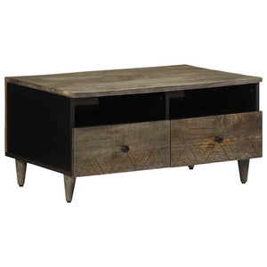 vidaXL Table basse gris clair 80x54x40 cm Bois de manguier massif