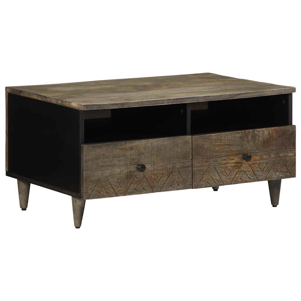 vidaXL Table basse gris clair 80x54x40 cm Bois de manguier massif