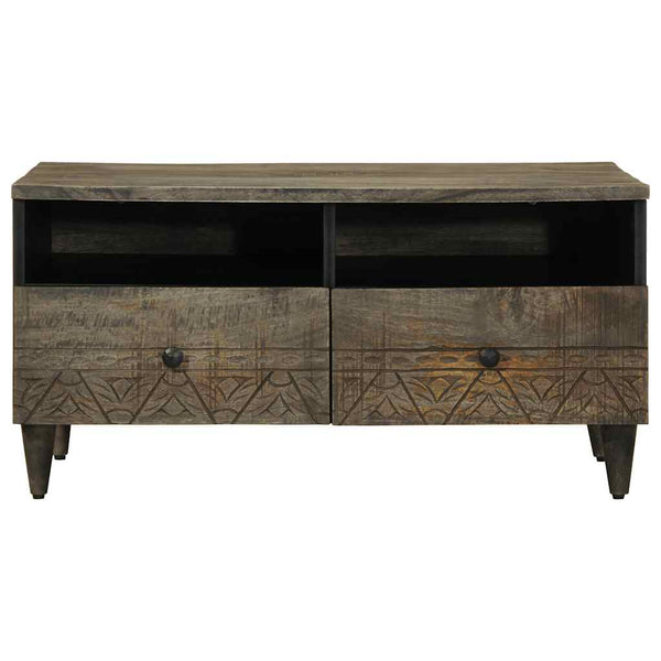 vidaXL Table basse gris clair 80x54x40 cm Bois de manguier massif