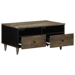 vidaXL Table basse gris clair 80x54x40 cm Bois de manguier massif