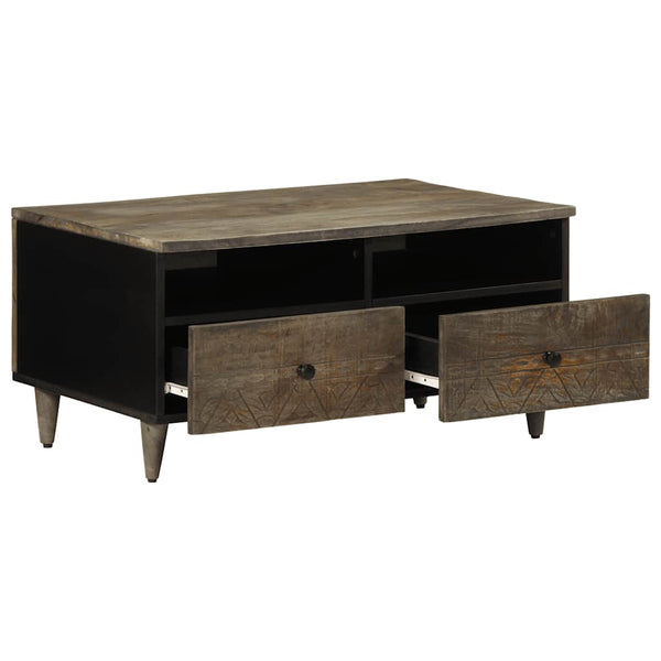 vidaXL Table basse gris clair 80x54x40 cm Bois de manguier massif