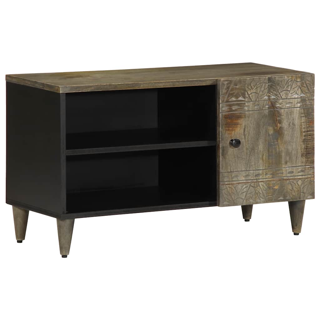 TV-Schrank Hellgrau Mango Massivholz 80cm