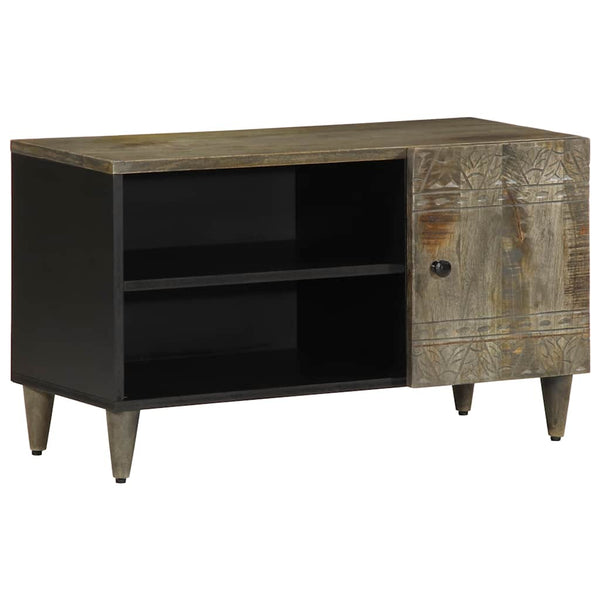 TV-Schrank Hellgrau Mango Massivholz 80cm