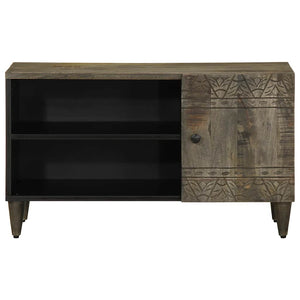 TV-Schrank Hellgrau Mango Massivholz 80cm