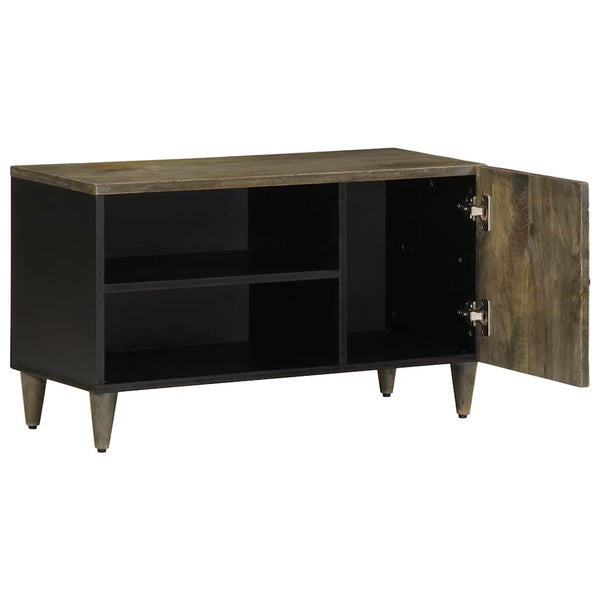 TV-Schrank Hellgrau Mango Massivholz 80cm