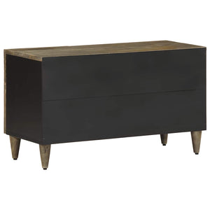 TV-Schrank Hellgrau Mango Massivholz 80cm