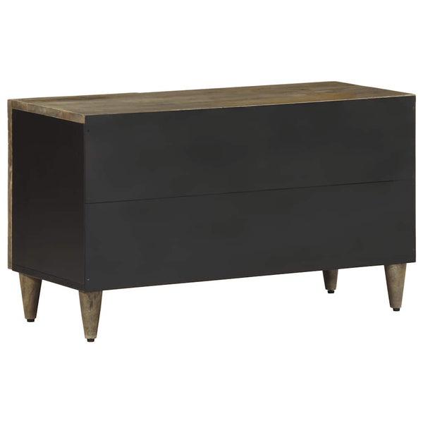 TV-Schrank Hellgrau Mango Massivholz 80cm