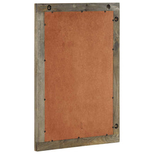 Grauer Badspiegel 50x70 cm Mango Massivholz