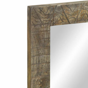 Grauer Badspiegel 50x70 cm Mango Massivholz