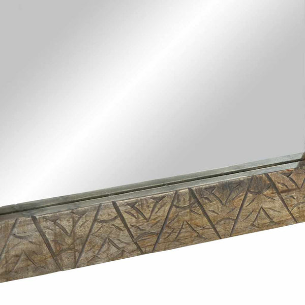Grauer Badspiegel 50x70 cm Mango Massivholz