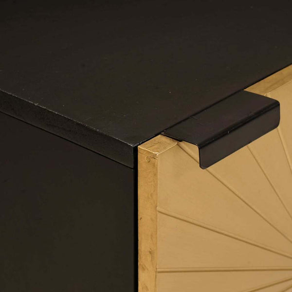 Nachttisch 2er Set Schwarz Gold