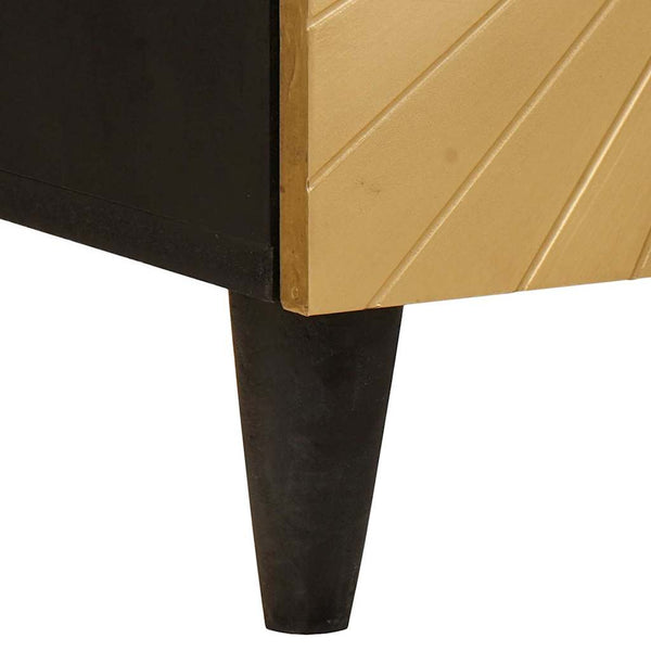 Nachttisch 2er Set Schwarz Gold