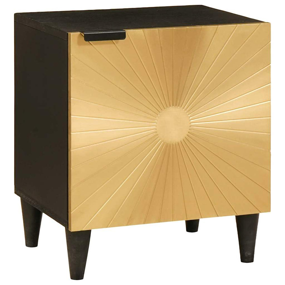 Nachttisch 2er Set Schwarz Gold
