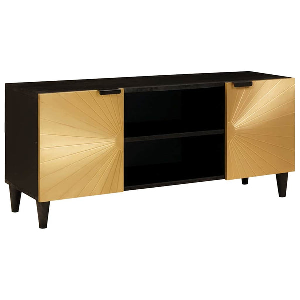 TV-Schrank Schwarz/Gold 105cm Holzwerkstoff