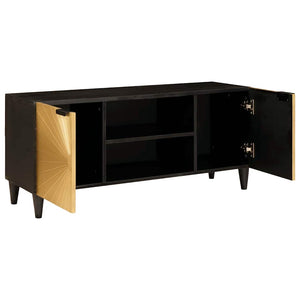TV-Schrank Schwarz/Gold 105cm Holzwerkstoff