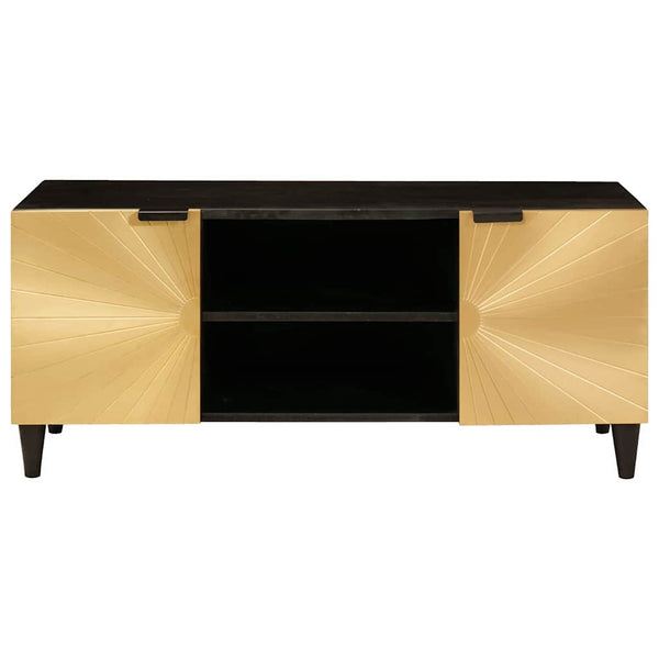 TV-Schrank Schwarz/Gold 105cm Holzwerkstoff