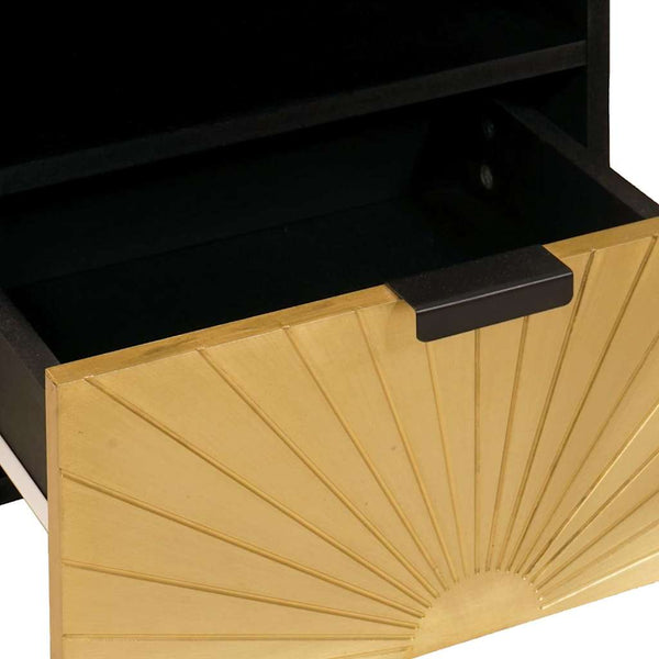 TV-Schrank Schwarz/Gold 70 cm