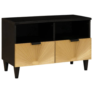 TV-Schrank Schwarz/Gold 70 cm