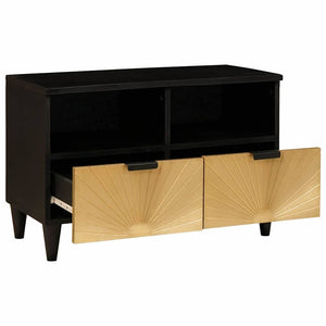 TV-Schrank Schwarz/Gold 70 cm
