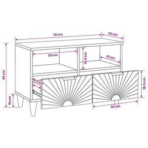 TV-Schrank Schwarz/Gold 70 cm