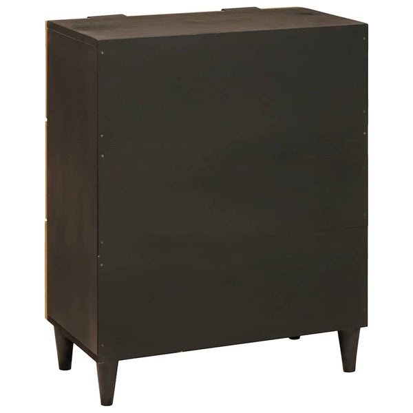 Sideboard Schwarz & Gold Mango Massivholz 60 cm