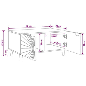 Couchtisch Mango Massivholz 80x50 cm