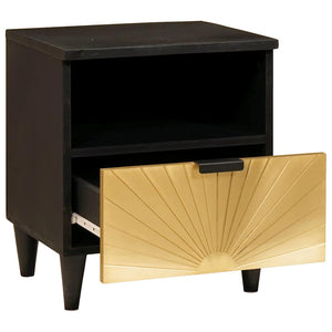 Nachttisch Set, Schwarz & Gold, 2 Stück