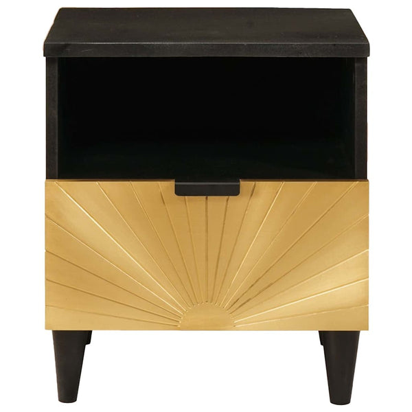 Nachttisch Set, Schwarz & Gold, 2 Stück
