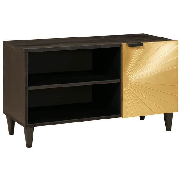 TV-Schrank Schwarz Gold 80cm Holz