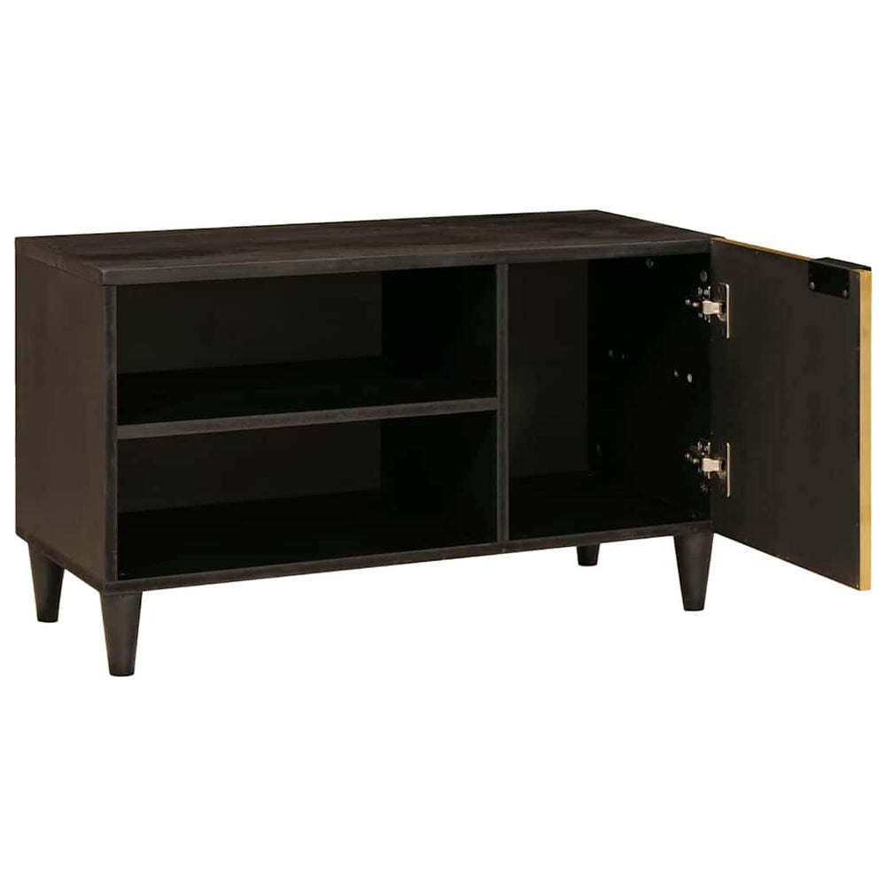 TV-Schrank Schwarz Gold 80cm Holz