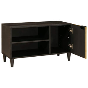 TV-Schrank Schwarz Gold 80cm Holz