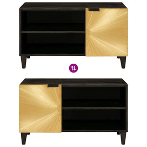 TV-Schrank Schwarz Gold 80cm Holz