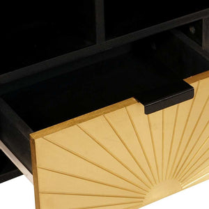 TV-Schrank Schwarz/Gold, 100 cm