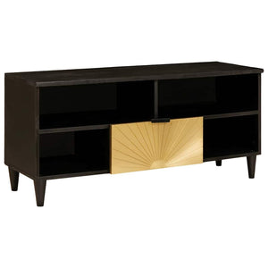 TV-Schrank Schwarz/Gold, 100 cm