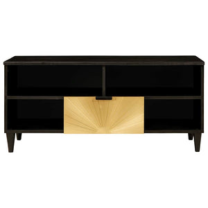 TV-Schrank Schwarz/Gold, 100 cm