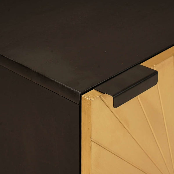 Badezimmerschrank Schwarz Gold Regal 38x33x58cm