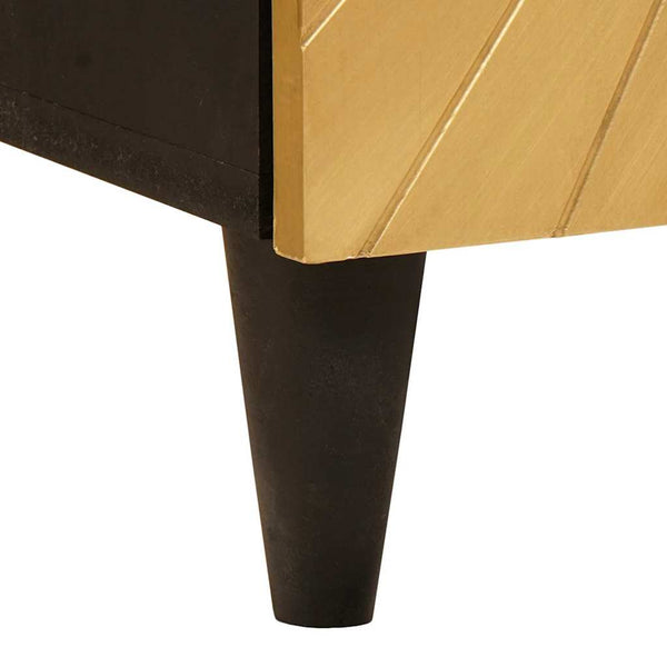 Badezimmerschrank Schwarz Gold Regal 38x33x58cm