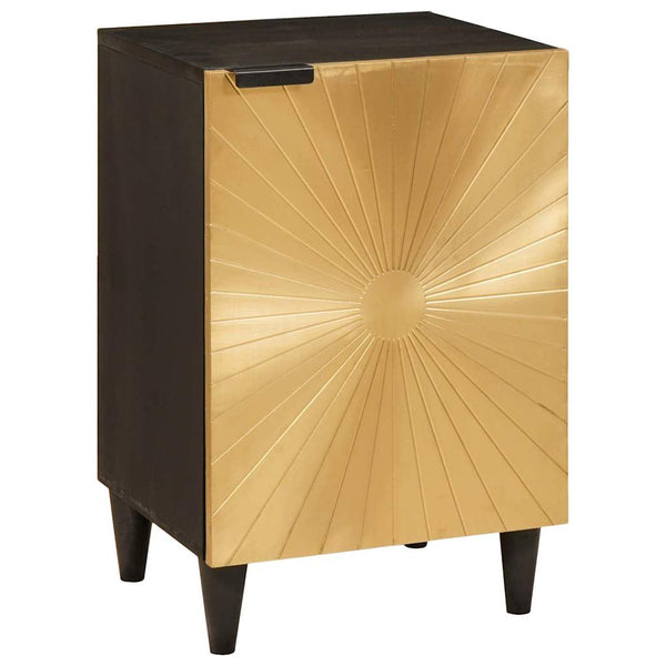 Badezimmerschrank Schwarz Gold Regal 38x33x58cm