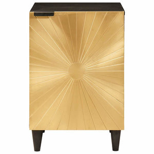 Badezimmerschrank Schwarz Gold Regal 38x33x58cm