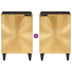 Badezimmerschrank Schwarz Gold Regal 38x33x58cm
