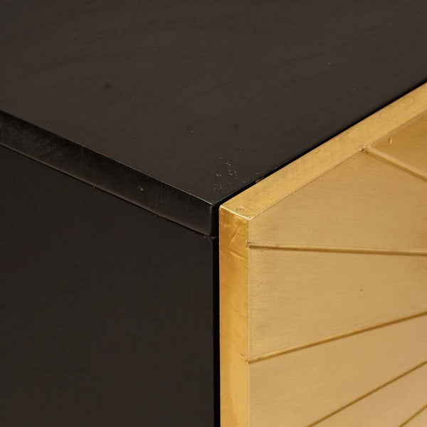 Schwarz-goldener Seitenschrank mit Stauraum